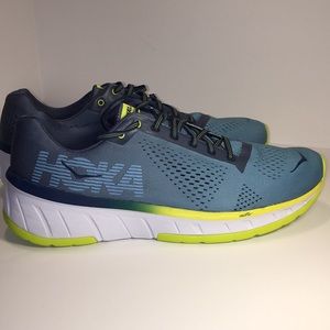 HOKA one one men’s size 12 US Blue Yellow perfect!